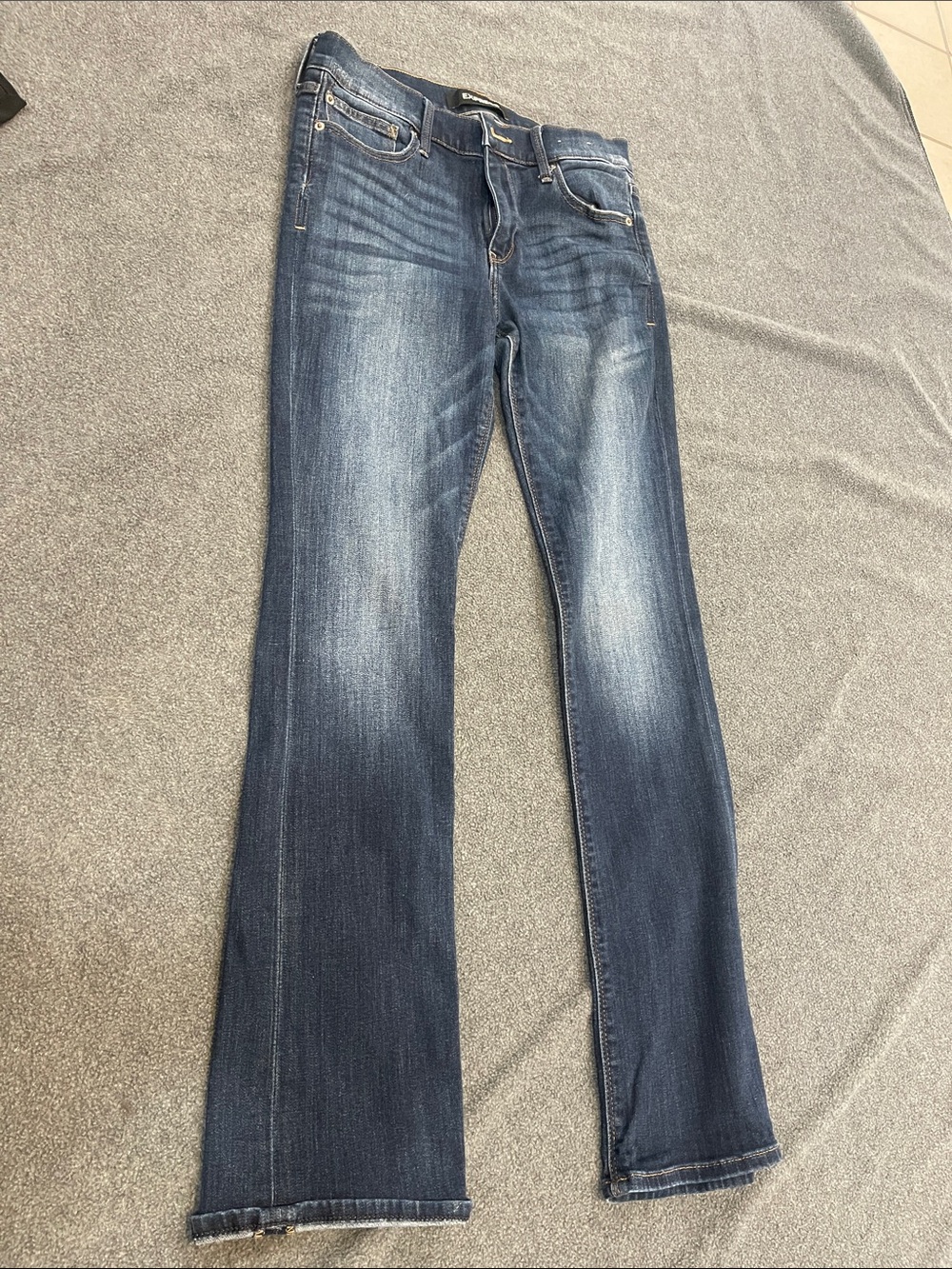 Express Men's Dark Indigo Jeans - Distressed Blue